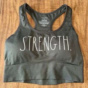 Rae Dunn Racer Back Women's STRENGTH Sports Bra Size‎ Large Green